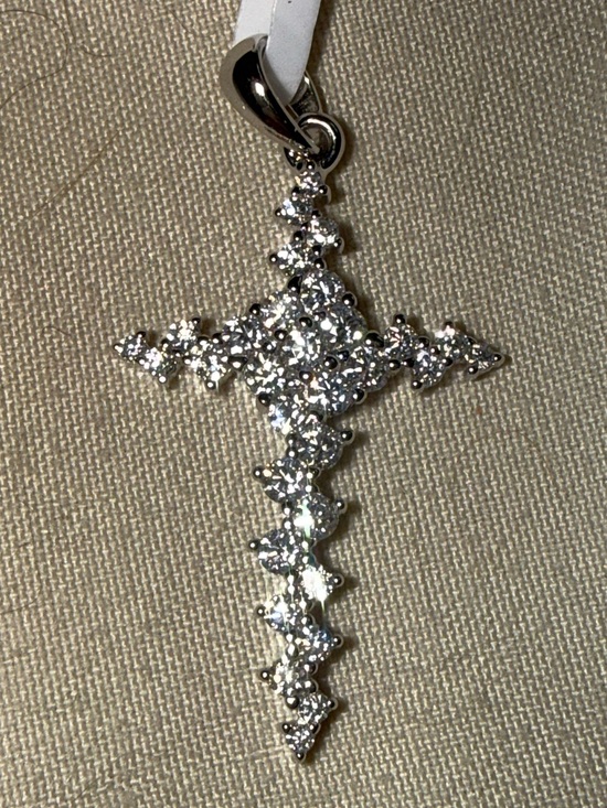 Moissanite Jewelry - GRA CERTIFIED MOISSANITE DIAMOND 1CT CROSS PENDANT 925 STERLING SILVER NEW